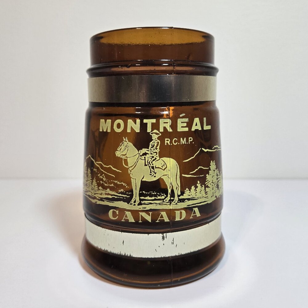 💥3/$24💥 Vintage Montreal Quebec Canada Siesta Ware Amber Brown Barrel Wood